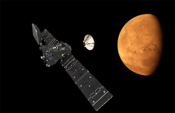 Модуль'Скиапарелли спустился на Марс