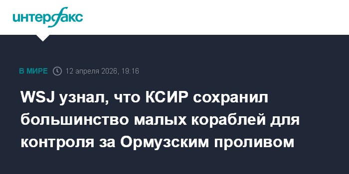 WSJ узнал, что КСИР сохранил большинство малых кораблей для контроля за Ормузским проливом