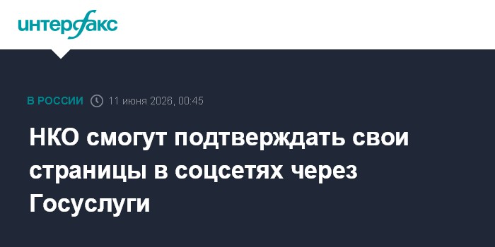 НКО смогут подтверждать свои страницы в соцсетях через Госус