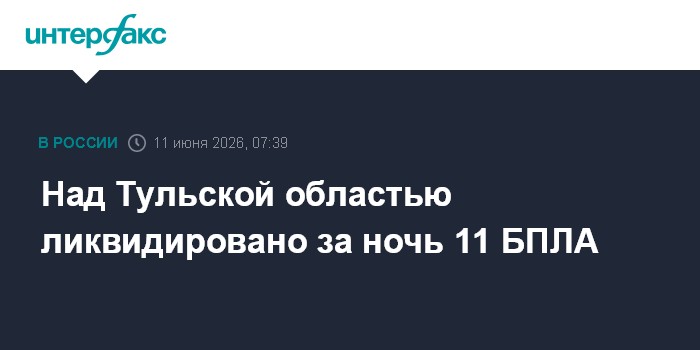 Над Тульской областью ликвидировано за ночь 11 БПЛ