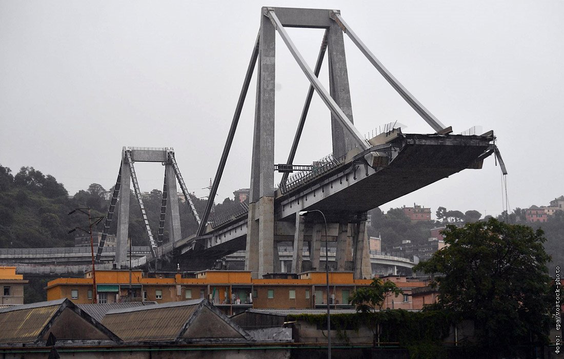 Новый мост в Генуе. Обрушенные достопримечательности.