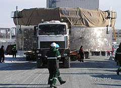 STS/RLS Logistics завершила уникальную по габаритам перевозку корпуса энергоблока ядерного реактора, строящегося на Белоярской АЭС