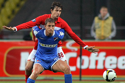 Матч кубка УЕФА 2008/2009 по футболу. "Спартак" -"Банник"-1:1
