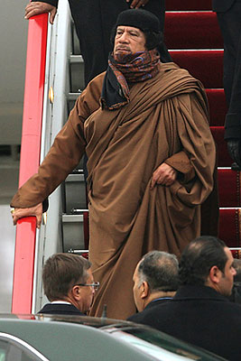 Лидер Ливии Муамар Каддафи прибыл в Москву