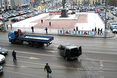 В центре Москвы сгорела машина
