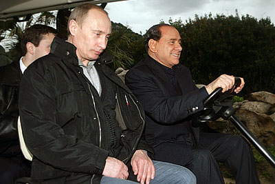 Встреча Владимира Путина и Сильвио Берлускони