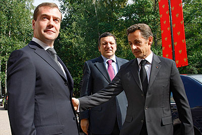 Встреча Дмитрия Медведева, Николя Саркози и Жозе Мануэл Барррозу