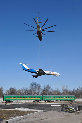 Самолет Ту-134 переправлен в Санкт-Петербург вертолетом