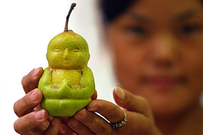 В Китае выведены груши в форме Будды
