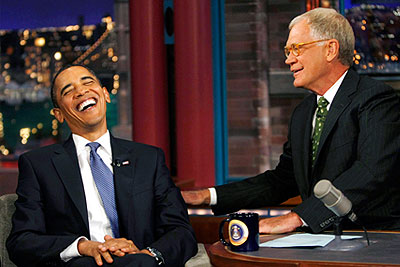 Барак Обама пришел на программу "Шоу Дэвида Леттермана"