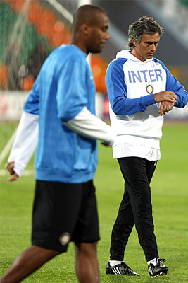 Тренировка футбольной команды "Интер"