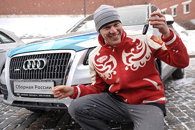 Вручение ключей от автомобилей Audi российским призерам Олимпиады в Ванкувере