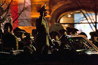 Первая ночная репетиция парада Победы на Красной площади
