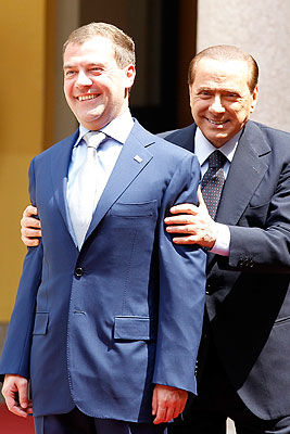 Переговоры Медведева и Берлускони в Милане