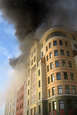 Пожар в жилом доме в Омске
