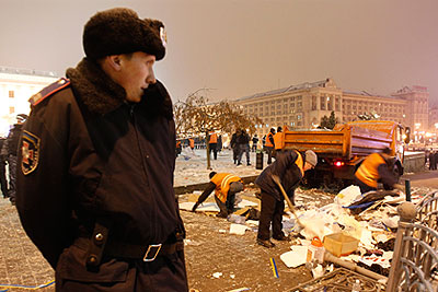 Палаточный городок на Майдане в Киеве ликвидировали