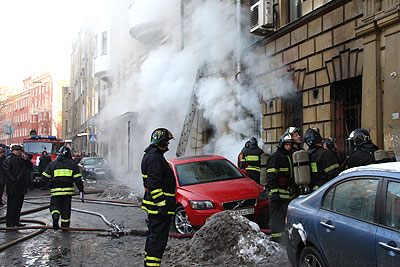 Пожар в доме в Малом Козихинском переулке