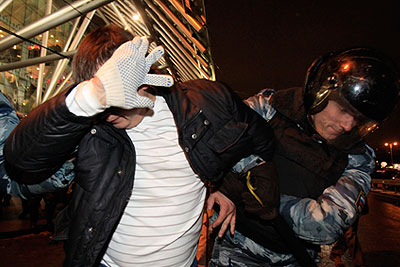 Задержания на площади Киевского вокзала