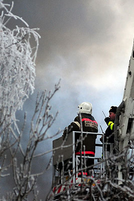 Пожар на мебельном складе в Москве