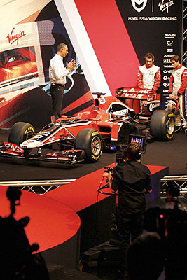 Презентация нового болида команды "Формулы-1" Marussia Virgin Racing