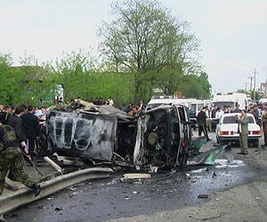 Взрыв в Назрани: милиционеров не спасла броня