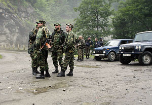 Абхазский флаг над Кодори
