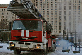 Пожар в здании МГУ