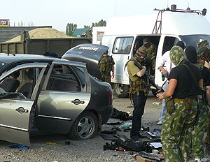 Взрыв и пожар в центре Назрани