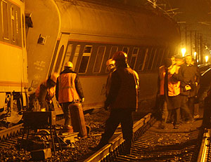 Столкновение электрички и автомобиля