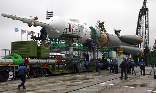 Запуск пилотируемого корабля "Союз ТМА-21" "Гагарин"
