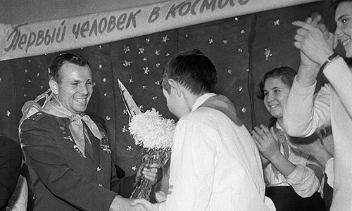 Юрий Гагарин в 20-й московской школе, 1961 год