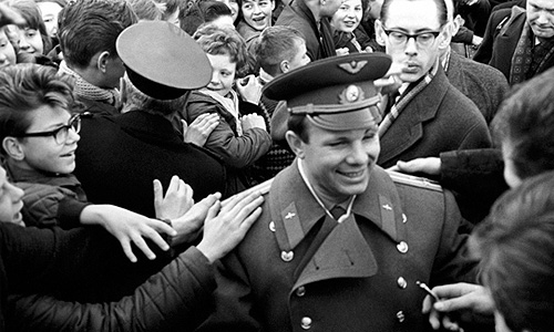 Юрий Гагарин и Валерий Быковский в Норвегии, 1964 год