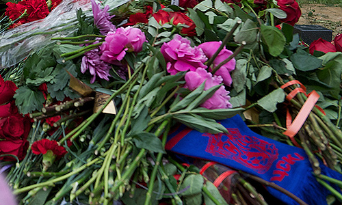 Могила бывшего полковника Юрия Буданова на центральном кладбище Химок.
