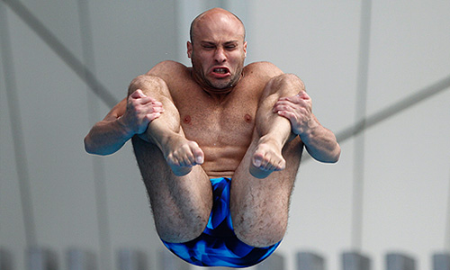 Немецкий спортсмен Павло Розенберг во время выступления на чемпионате мира FINA по водным видам спорта в Шанхае.