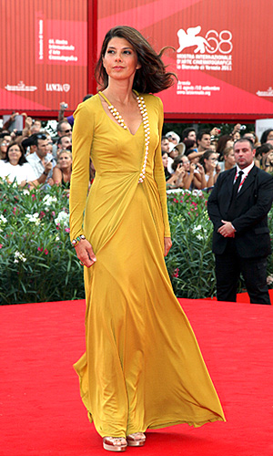 Актриса Мариса Томей на открытии 68-го Венецианского кинофестиваля.