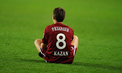 Игрок "Рубина" Александр Рязанцев в матче чемпионата России по футболу: "Динамо" (Москва) – "Рубин" (Казань).
