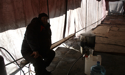 Акция оппозиции, проходящая в Цхинвали.