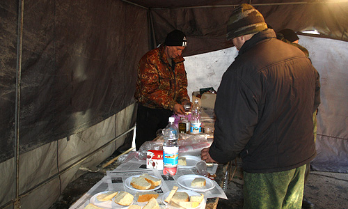 Акция оппозиции, проходящая в Цхинвали.