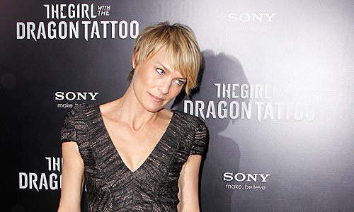 Актриса Робин Райт на премьере фильма "Девушка с татуировкой дракона" режиссера Дэвида Финчера в Нью-Йорке.