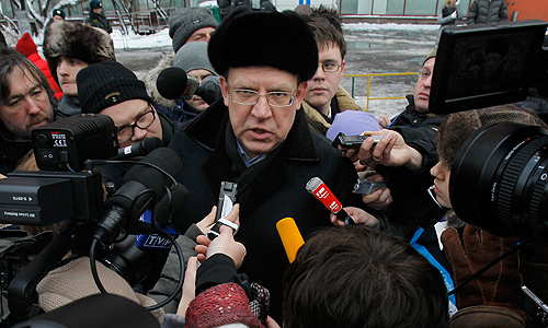 Бывший министр финансов РФ Алексей Кудрин на митинге оппозиции "За честные выборы" на проспекте Сахарова.