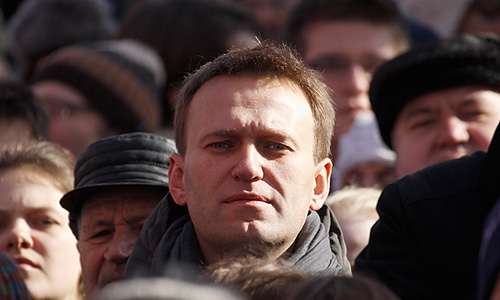 Алексей Навальный на Новом Арбате.