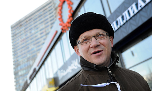 Политический деятель Владимир Рыжков на митинге "За честные выборы" на Новом Арбате.