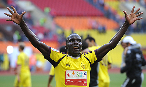 Игрок "Анжи" Бенуа Ангбва после матча чемпионата России по футболу: "Спартак" (Москва) – "Анжи" (Махачкала).