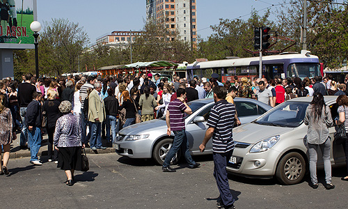 На месте одного из взрывов.