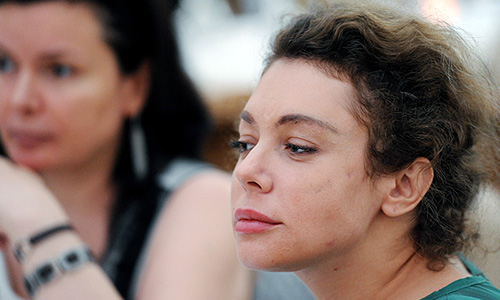 Светский обозреватель Божена Рынска на благотворительном аукционе "Добрый вечер" по сбору средств пострадавшим от наводнения на Кубани в ресторане "Твербуль".