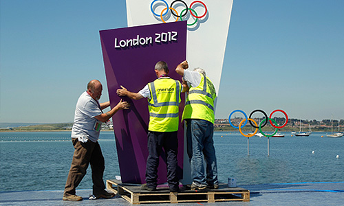 Последние приготовления перед открытием Олимпиады.