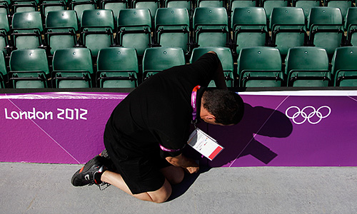 Последние приготовления перед открытием Олимпиады.