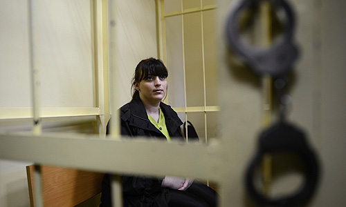 Активистка "Другой России" Таисия Осипова, обвиняемая в торговле наркотиками, во время оглашения приговора в Смоленском областном суде.