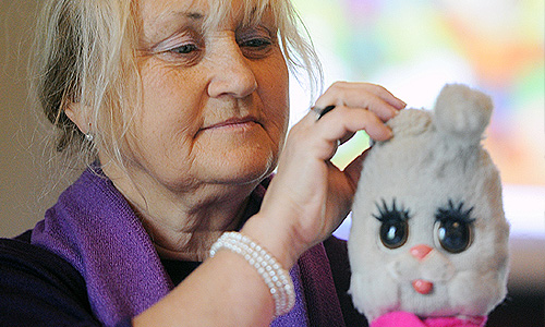 Актриса Наталья Голубенцева, испольнительница роли Степашки в передаче "Спокойной ночи, малыши!", на пресс-конференции, посвященной новым выпускам программы, в ресторане "Твербуль".