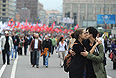 Участники акции "Марш миллионов" во время шествия от Пушкинской площади к проспекту Сахарова.